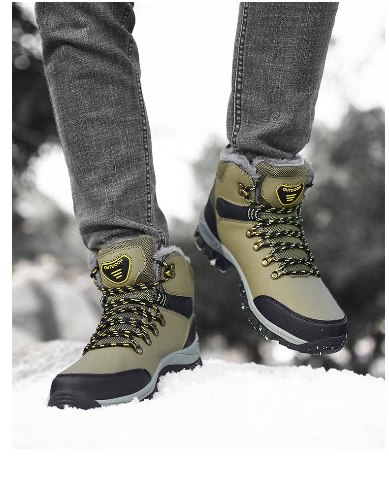 Winter Men's Boots 2022 New Waterproof Plush Snow Boots Outdoor Man Shoes Safety Boot PU Leather Work Hiking Origin Brand Design