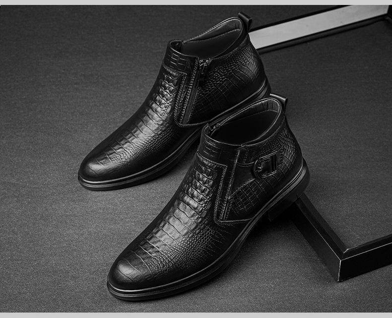 Crocodile Texture Leather Shoes Men Boots Winter Formal Leather Oxfords Boots Shoes Dress Business Boots Men Chelsea Autumn Crocodile Texture Leather Shoes Men Boots Winter Formal Leather Oxfords Boots Shoes Dress Business Boots Men Chelsea Autumn