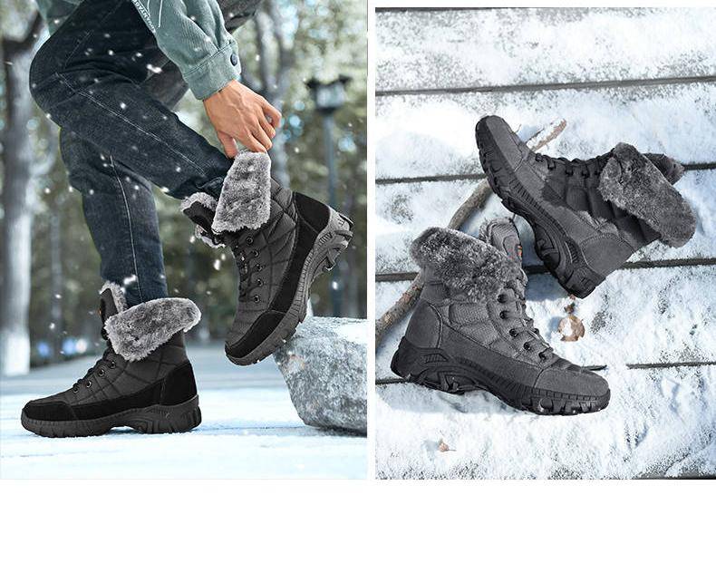 Men Winter Snow Boots Super Warm Men Hiking Boots High Quality Waterproof Leather High Top Big Size Men's Boots Outdoor Sneakers Men Winter Snow Boots Super Warm Men Hiking Boots High Quality Waterproof Leather High Top Big Size Men's Boots Outdoor Sneakers