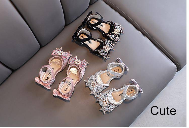 21-36 Summer Girls with Bow Wrap Toes Diamond Princess Party Shoes Soft Flat Sandals for Girls Kids Sandals Princess Dance Shoes 21-36 Summer Girls with Bow Wrap Toes Diamond Princess Party Shoes Soft Flat Sandals for Girls Kids Sandals Princess Dance Shoes