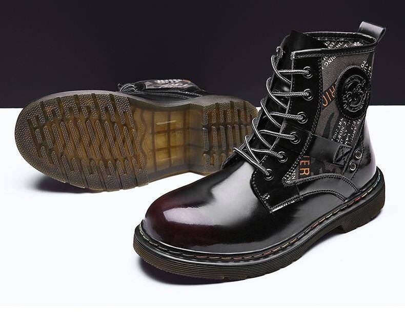 VRYHEID Men Boots Genuine Leather High Top Shoes Autumn Winter Men Motocross Ankle Boots Fashion Unisex Lovers Boots Size 35-46