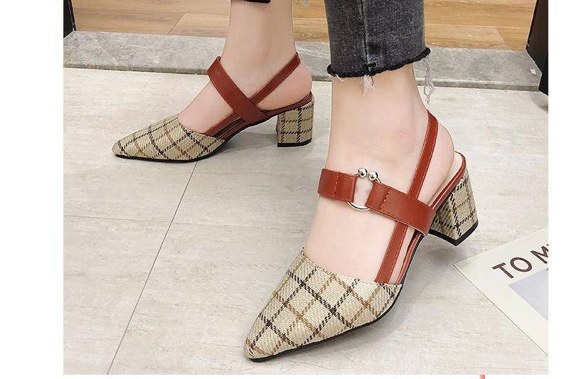 Lady Shoes New Hollow Coarse Sandals High-heeled Shallow Mouth Pointed Pumps Work Women Female Sexy High Heels Zapatilla Lattice Lady Shoes New Hollow Coarse Sandals High-heeled Shallow Mouth Pointed Pumps Work Women Female Sexy High Heels Zapatilla Lattice