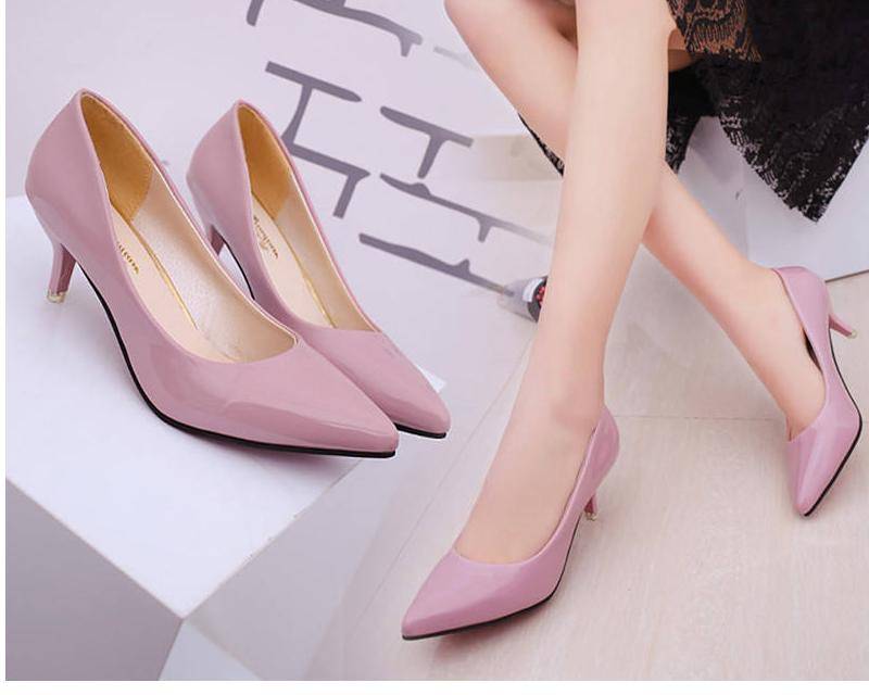 Shoes Ladies Pumps Medium Heel Nude Sexy High Heels Weeding Shoes Women Office Work White Pumps Party Shoes