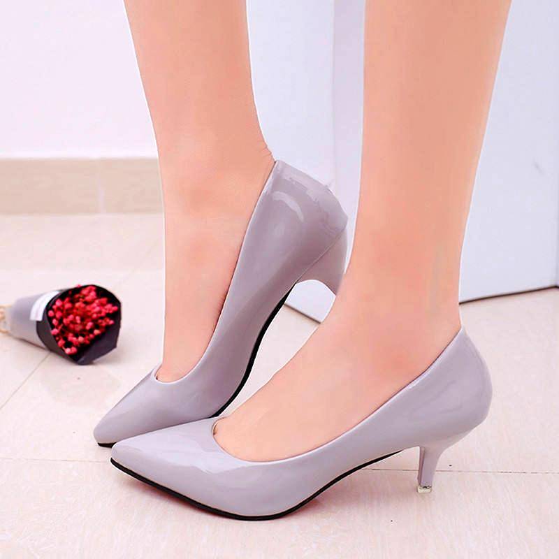 Shoes Ladies Pumps Medium Heel Nude Sexy High Heels Weeding Shoes Women Office Work White Pumps Party Shoes