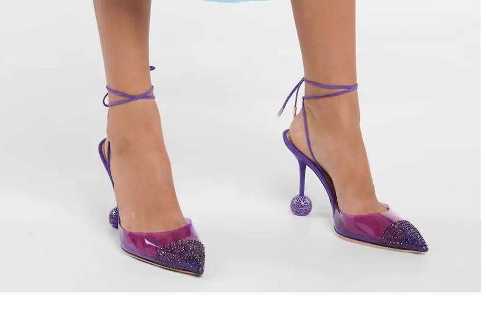 Transparent PVC Slingback Pumps Ankle Strap Strange Heel Pointed Toe Crystal Decoration Sexy Solid Shallow Fashion Women Shoes Transparent PVC Slingback Pumps Ankle Strap Strange Heel Pointed Toe Crystal Decoration Sexy Solid Shallow Fashion Women Shoes