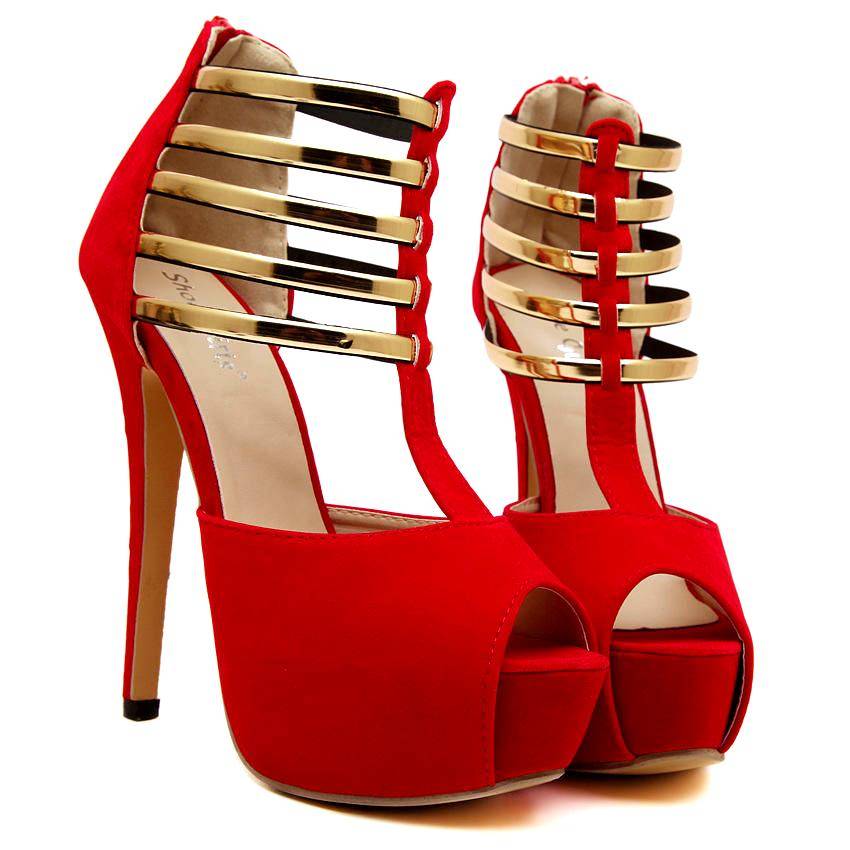 Sexy High Heels Women Shoes Platform Peep Toe Wedding Shoes Women Pumps Black Red Shoes Woman High Heel Shoes 34-43tacones mujer