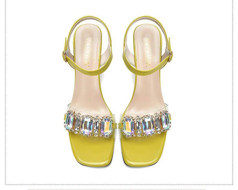 green crystal Women Sandals Charming Open Toe Ankle Strap Stiletto Heel Sandals Elegant Wedding Party Shoes Pumps High Heel 2022