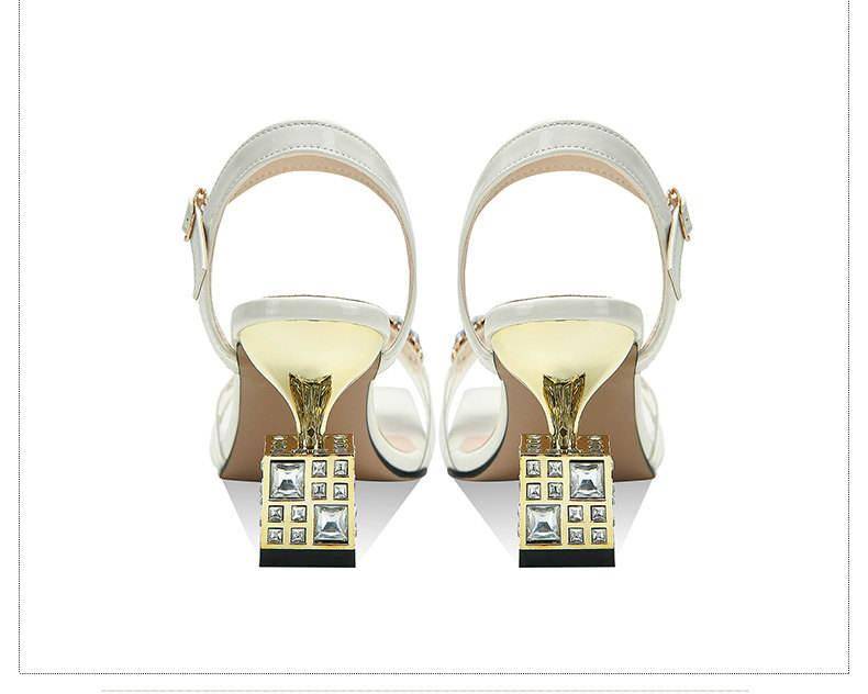 green crystal Women Sandals Charming Open Toe Ankle Strap Stiletto Heel Sandals Elegant Wedding Party Shoes Pumps High Heel 2022