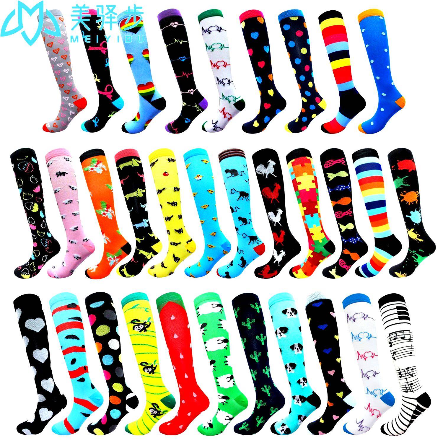 Compression Socks ONE PAIR Running Marathon Sports Men Women Socks Nylon Outdoor Stockings For Medical Varicose Veins