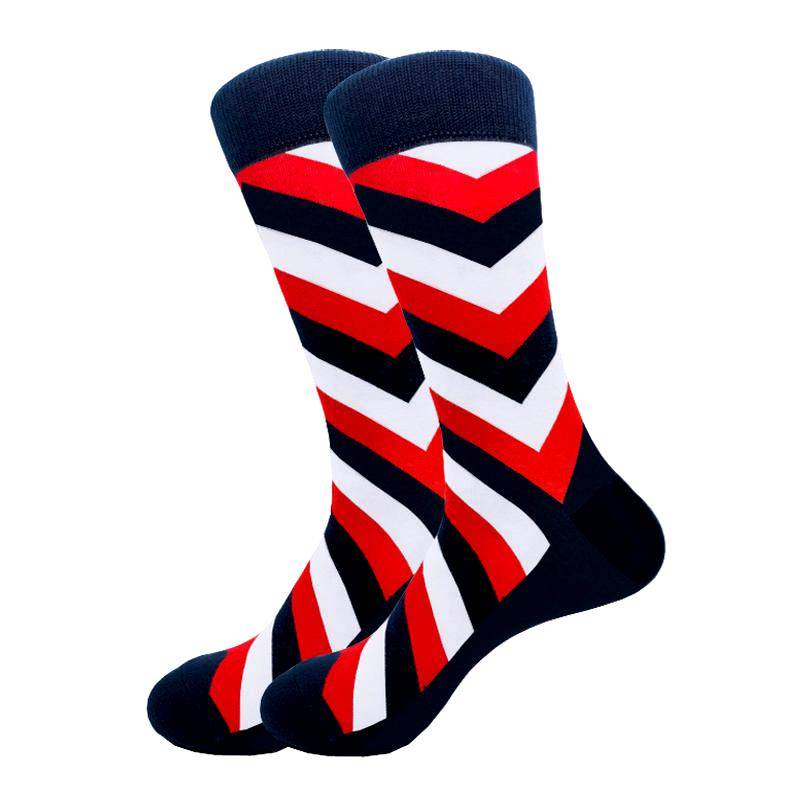 Mens Happy Colorful Striped Socks Quality Plaid Diamond Pattern Argyle Geometric Harajuku Combed Cotton Sock Christmas Gift