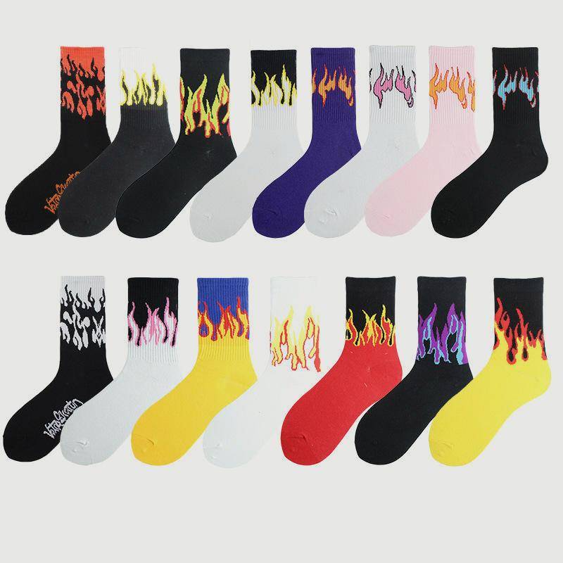 1 pair women Fashion Hip Hop Hit Color On Fire Crew Socks Red Flame Blaze Power Torch Hot Warmth Street Skateboard Cotton Socks 1 pair women Fashion Hip Hop Hit Color On Fire Crew Socks Red Flame Blaze Power Torch Hot Warmth Street Skateboard Cotton Socks