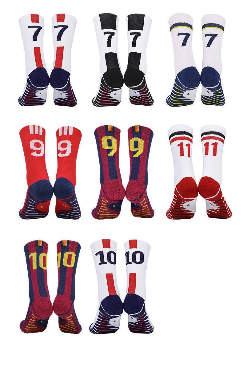 High-quality Professional Star Number Football Socks Men's Non-slip Towel Bottom Mid-tube Socks 2022 Training Sports Socks