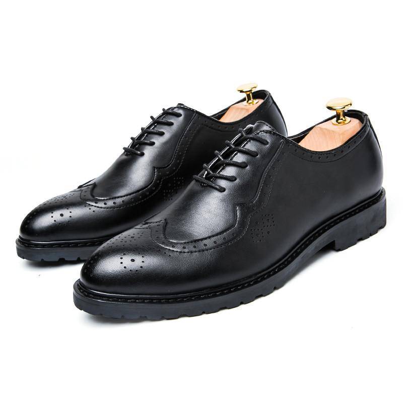 Yomior Spring Summer Men Brogue Shoes Carved England Style Fashion Formal Dress Shoes White Black Wedding Shoes Office for Men