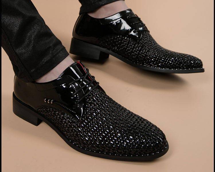 Summer Men Leather Shoes Business Casual Men Shoes Fashion Pointed Toe Formal Dress Shoes Breathable Sandals Zapatos De Hombre