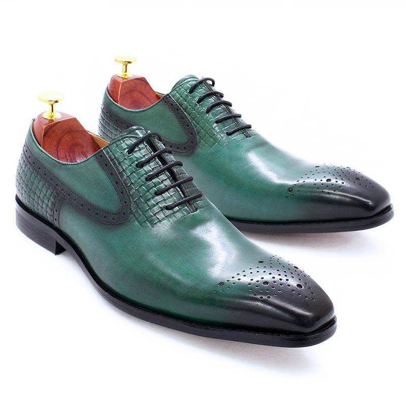 Fashion Men Oxford Shoes Genuine Leather Shoes Black Green Weave Pointed Lace up Luxury Dress Wedding Office Formal Shoes Men Fashion Men Oxford Shoes Genuine Leather Shoes Black Green Weave Pointed Lace up Luxury Dress Wedding Office Formal Shoes Men