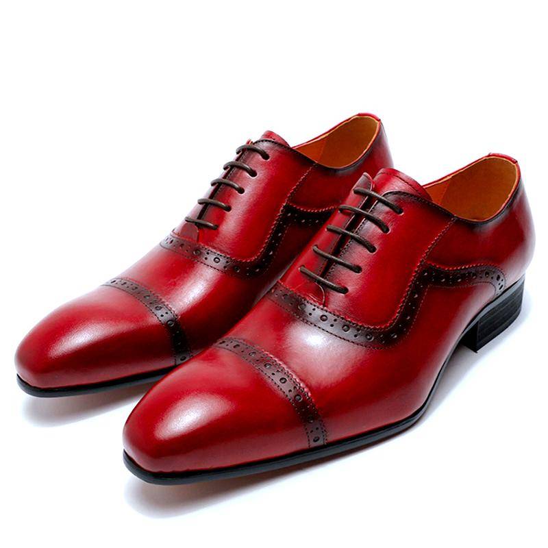 Luxury Men Oxford Shoes Men Dress Shoes Italian Red Black Hand-polished Pointed Toe Lace up Wedding Office Formal Leather Shoes Luxury Men Oxford Shoes Men Dress Shoes Italian Red Black Hand-polished Pointed Toe Lace up Wedding Office Formal Leather Shoes