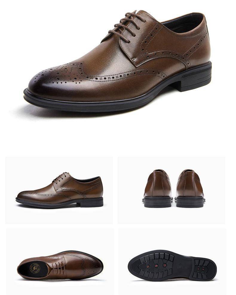 Goldencamel Men Shoes Business Formal Brogue Shoes Men Wedding Men's Shoes British Casual Genuine Leather Designer Shoes for Men