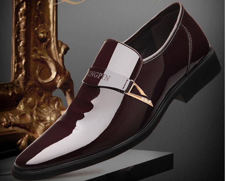 Business Dress Shoes Men's Spring And Summer Patent Leather Breathable British Footwear Casual Soft Men's Shoes