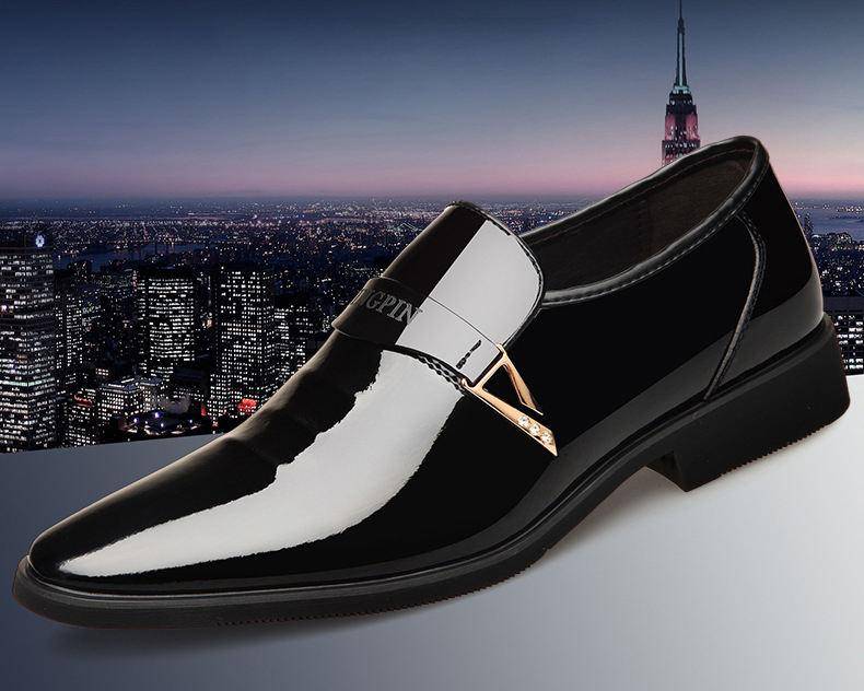 Business Dress Shoes Men's Spring And Summer Patent Leather Breathable British Footwear Casual Soft Men's Shoes