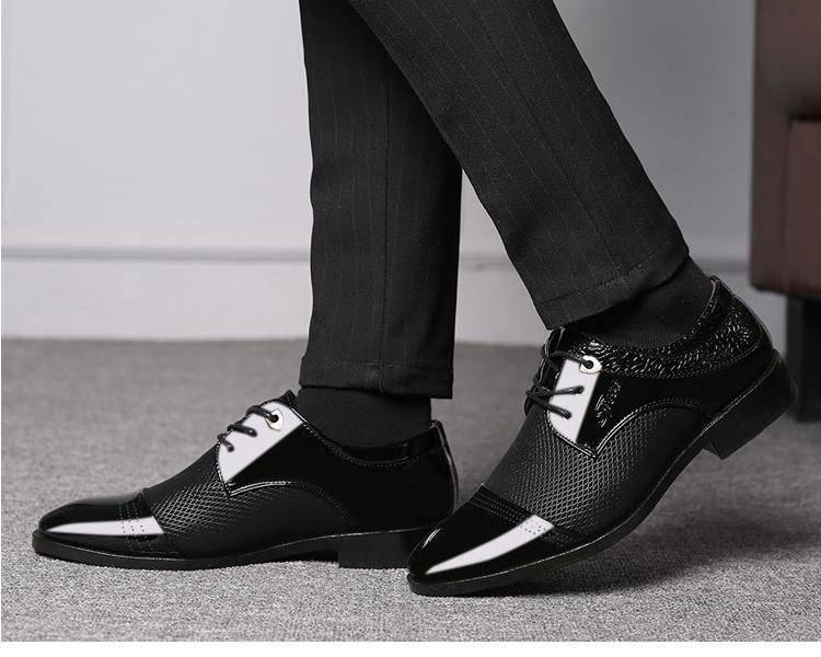 Big Size Men Dress Shoes Quality Men Formal Shoes Lace-Up Men Business Oxford Shoes Brand Men Wedding Pointy Shoes 38-48