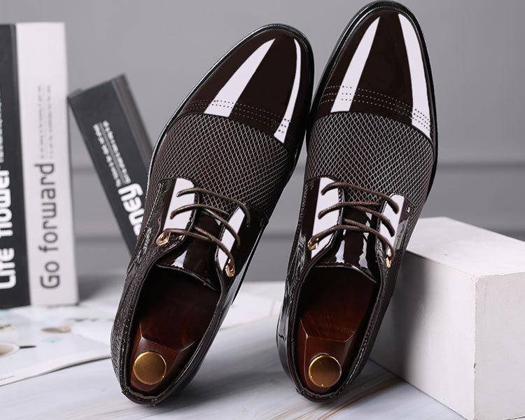 Big Size Men Dress Shoes Quality Men Formal Shoes Lace-Up Men Business Oxford Shoes Brand Men Wedding Pointy Shoes 38-48