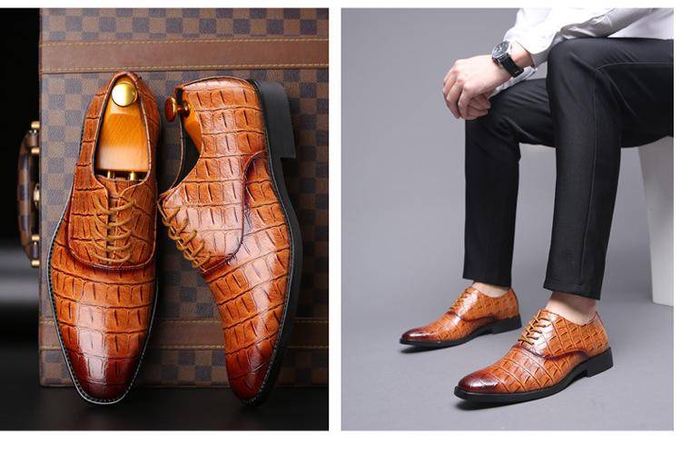 Luxury Men's Dress Leather Shoes Plus Size 38-48 Lace-up Business Casual Leather Shoes Men Formal Wedding Flat Shoes 2021