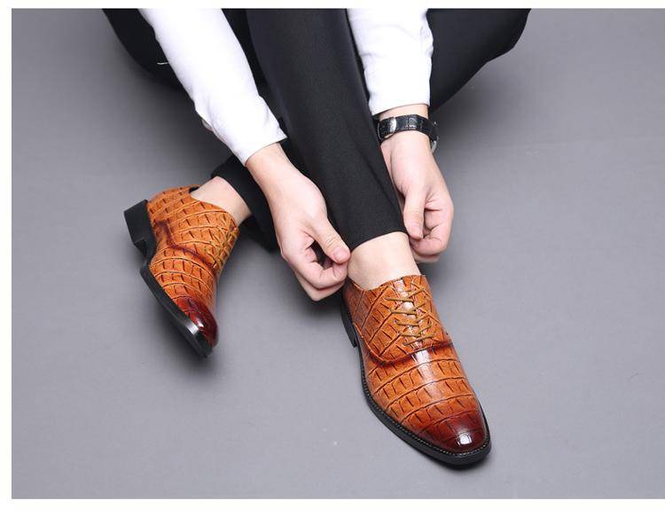 Luxury Men's Dress Leather Shoes Plus Size 38-48 Lace-up Business Casual Leather Shoes Men Formal Wedding Flat Shoes 2021