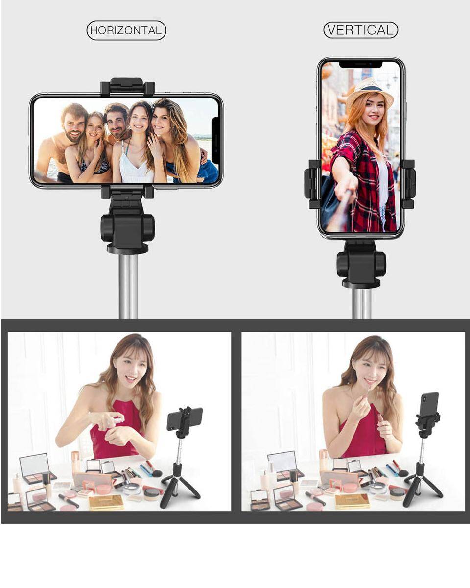 ELECTOP Bluetooth Selfie Stick with Tripod Plastic Alloy Self Stick Selfiestick Phone Selfie-Stick for Iphone Samsung Huawei