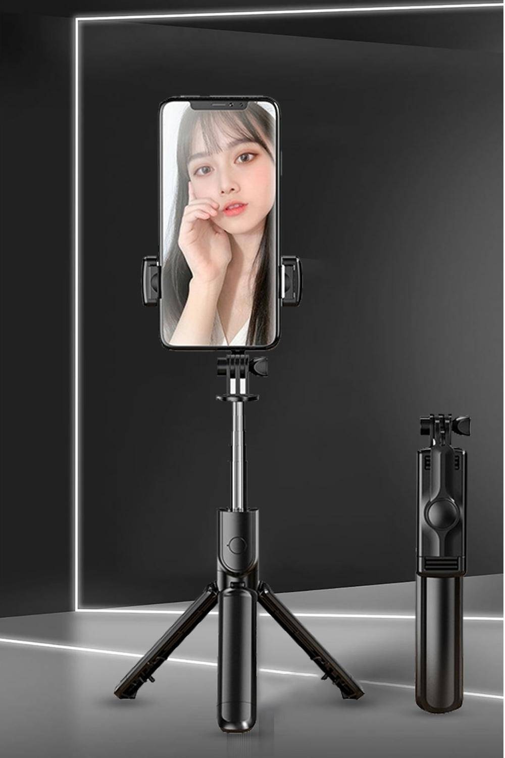 Wireless Bluetooth Selfie Stick Mobile Phone Holder Retractable Portable Multifunctional Tripod With Wireless Remote Shutter