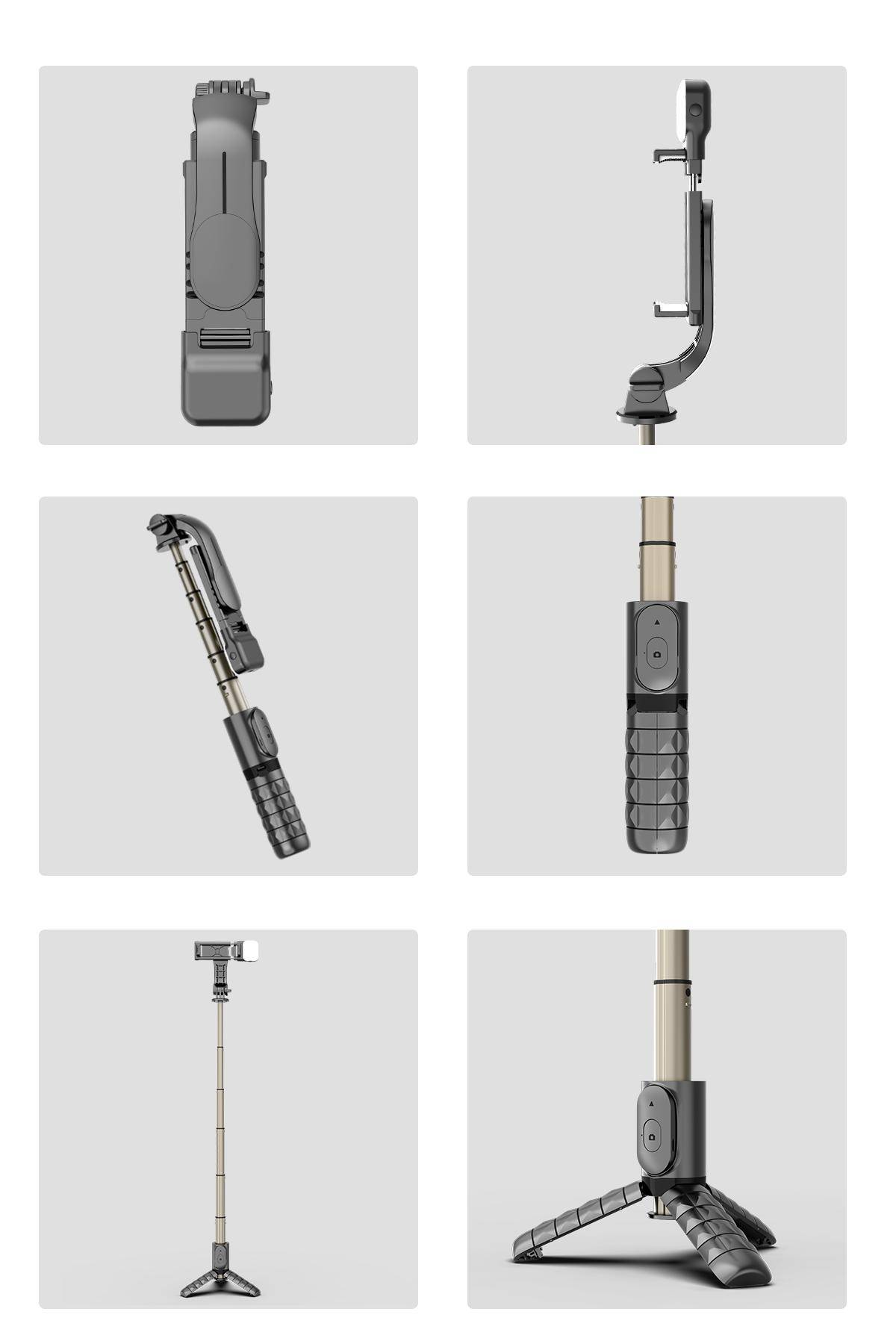 Q10S NEW Bluetooth Wireless Selfie Stick Mini Tripod Extendable Monopod with fill light Remote shutter For IOS Android phone