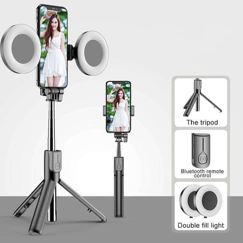 Tongdaytech Bluetooth Wireless Selfie Stick Portable Ring Fill Light Folding Stand For Iphone Xiaomi Makeup Video Live Studio