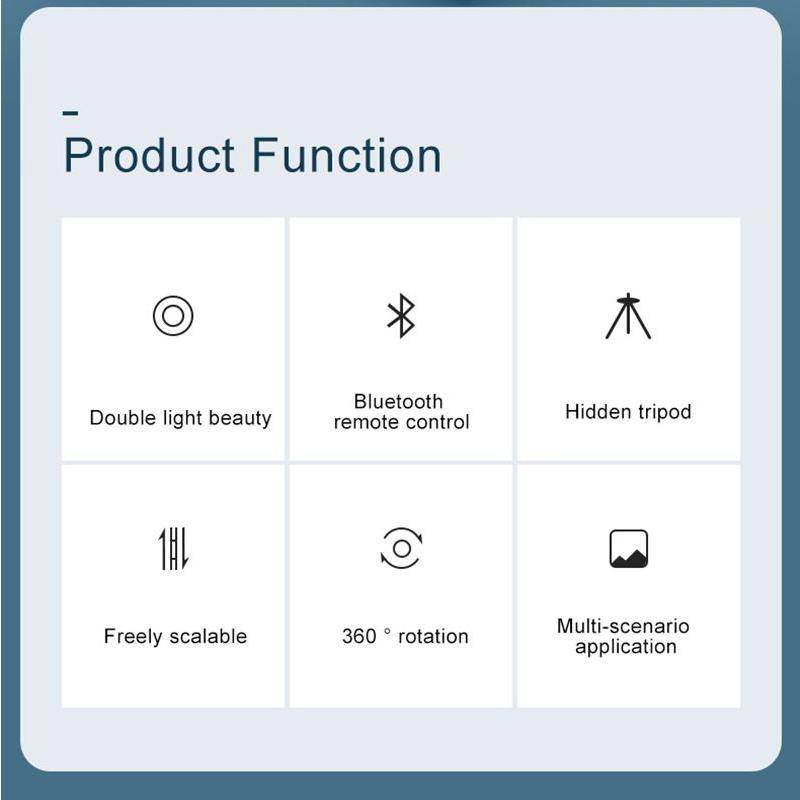 Tongdaytech Bluetooth Wireless Selfie Stick Portable Ring Fill Light Folding Stand For Iphone Xiaomi Makeup Video Live Studio Tongdaytech Bluetooth Wireless Selfie Stick Portable Ring Fill Light Folding Stand For Iphone Xiaomi Makeup Video Live Studio