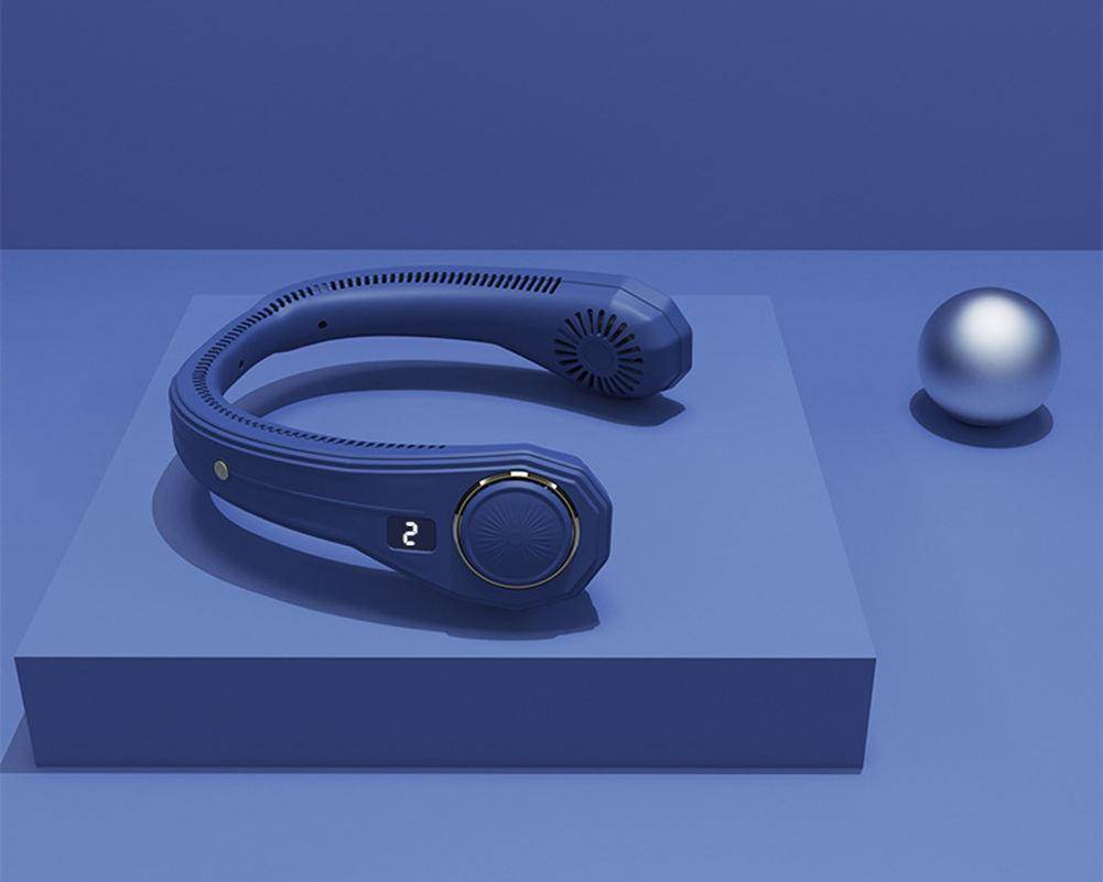 Portable Summer Cooling Hanging Neck Fan Electric USB Rechargeable FAN Lazy Leafless Fans Outdoor Travel Wearable Neckband Fans