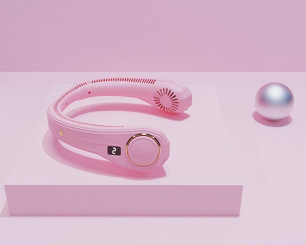 Portable Summer Cooling Hanging Neck Fan Electric USB Rechargeable FAN Lazy Leafless Fans Outdoor Travel Wearable Neckband Fans