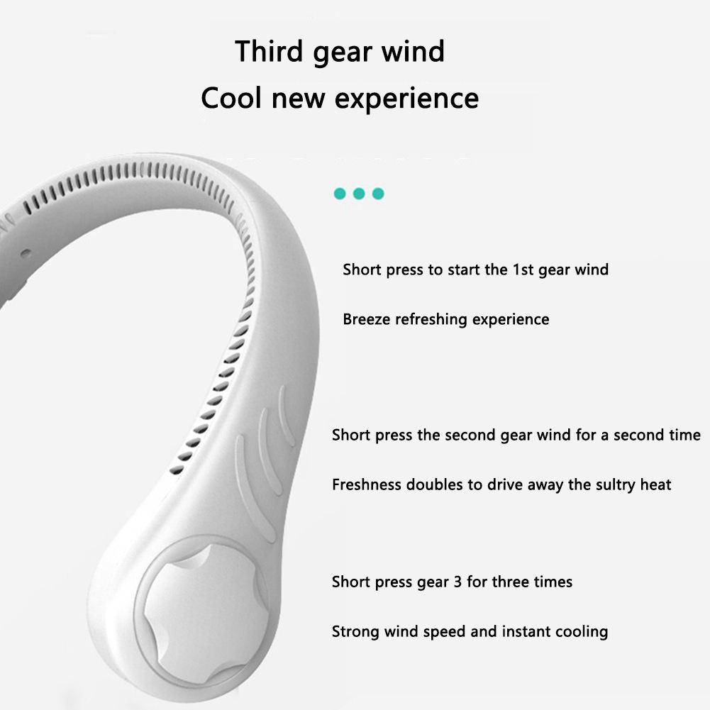 Portable Neck-mounted Fan Surround air outlet Bladeless Hanging Neck Fans 2000mAh Rechargeable Cooling Fan Wearable Neckband Fan