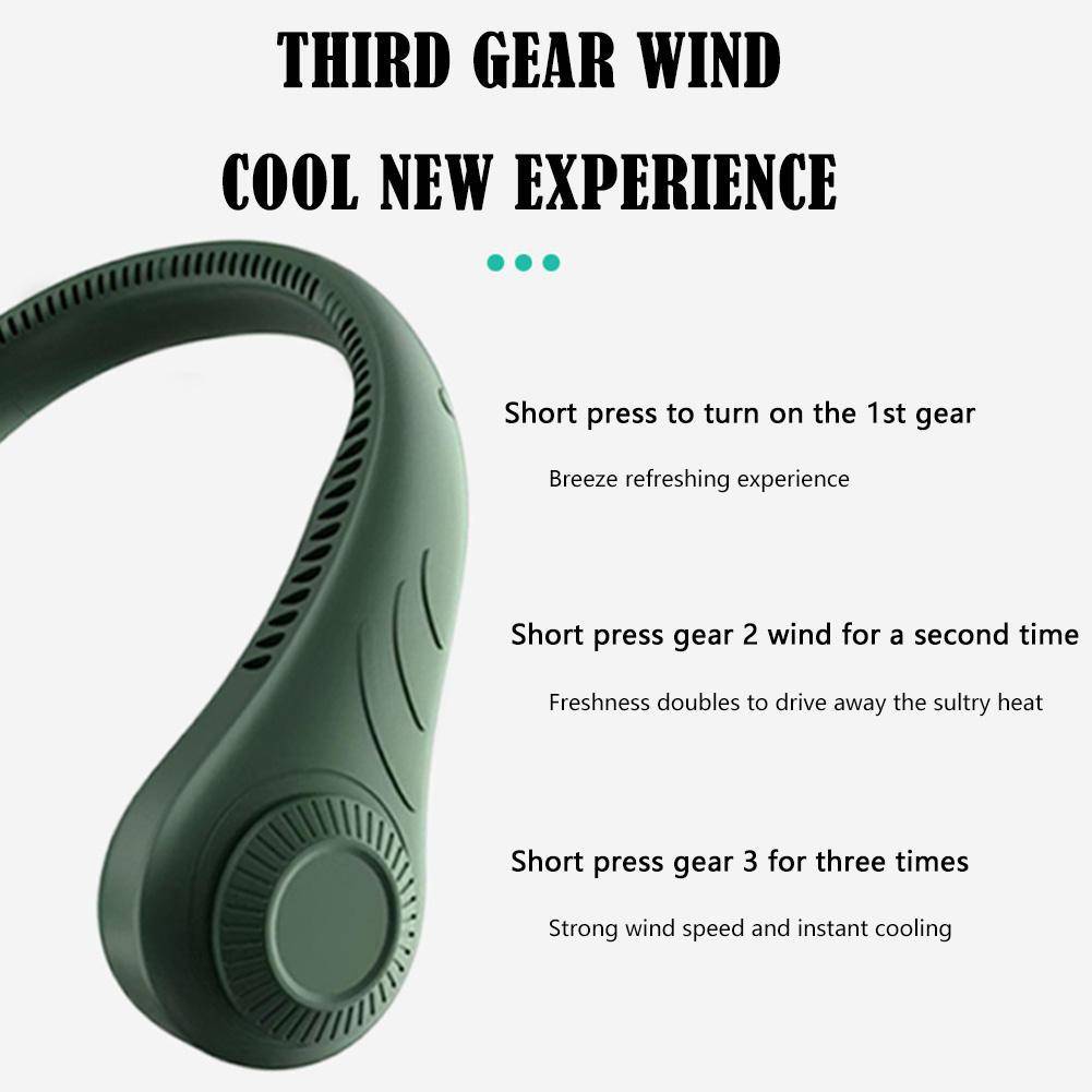 Mini Hanging Neck Fan Portable Bladeless Rechargeable Mute Cooling Wearable Neckband Leafless Fan 3-Speed Adjustable Mini Hanging Neck Fan Portable Bladeless Rechargeable Mute Cooling Wearable Neckband Leafless Fan 3-Speed Adjustable