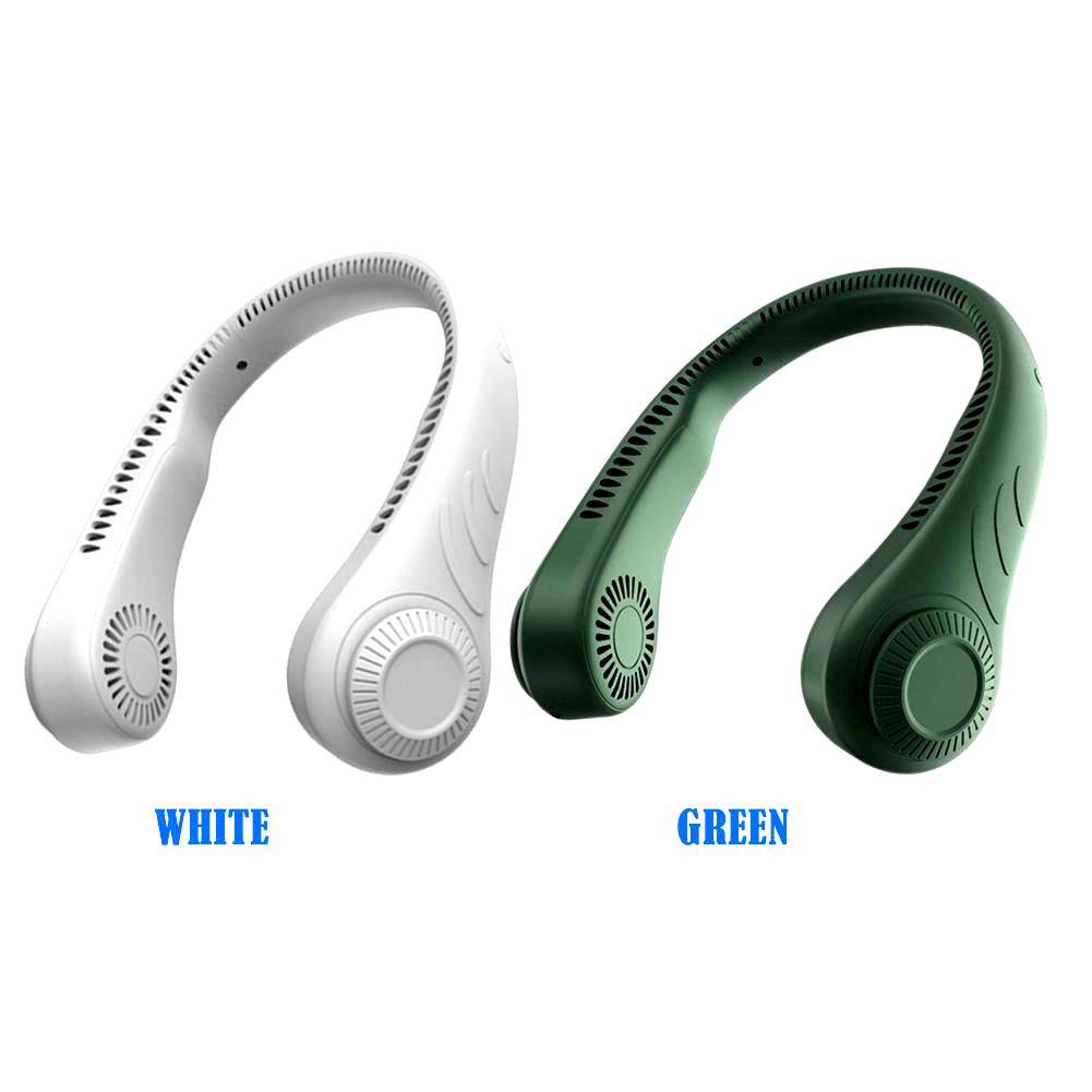 Mini Hanging Neck Fan Portable Bladeless Rechargeable Mute Cooling Wearable Neckband Leafless Fan 3-Speed Adjustable