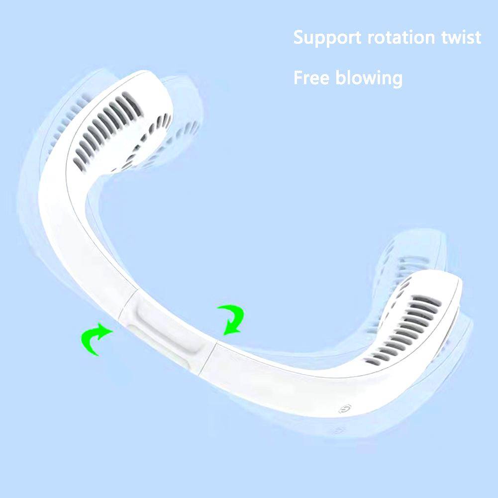 Portable Mini Neck Fan Electric Wireless Fan Rechargeable USB Fan Bladeless Mute Fans Hanging Neck Cooler for Outdoor Sports