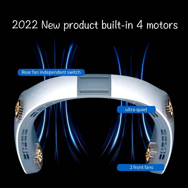  Portable Neck Fan Bladeless Hanging Mini Fan Mobile Air Conditioner Cooler Wearable Foldable Neck Cooling USB Fan 4000mah