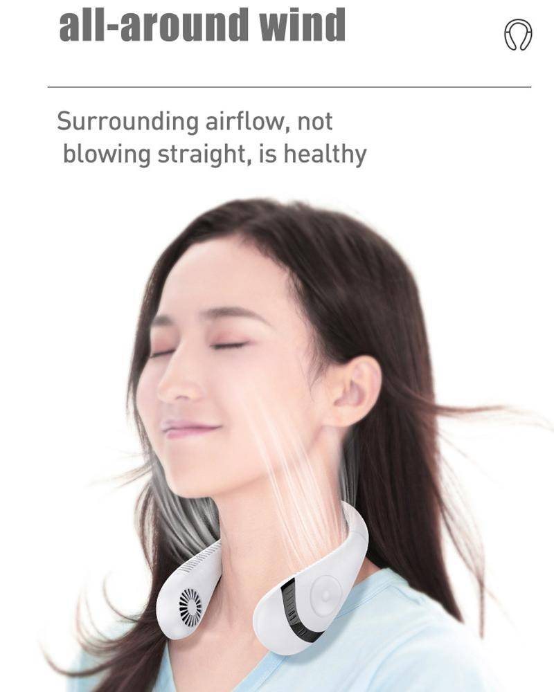 5000mAh Portable Neck Fan Mini Wireless Electric Fans Bladeless USB Rechargeable Sports Cooling Fan For Outdoor Sports Travel