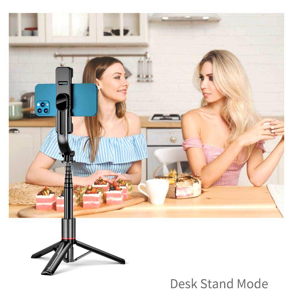 2022 New L12d Foldable Wireless Bluetooth Selfie Stick Tripod with Remote Shutter Fill Light Aluminum Alloy Selfie Stck