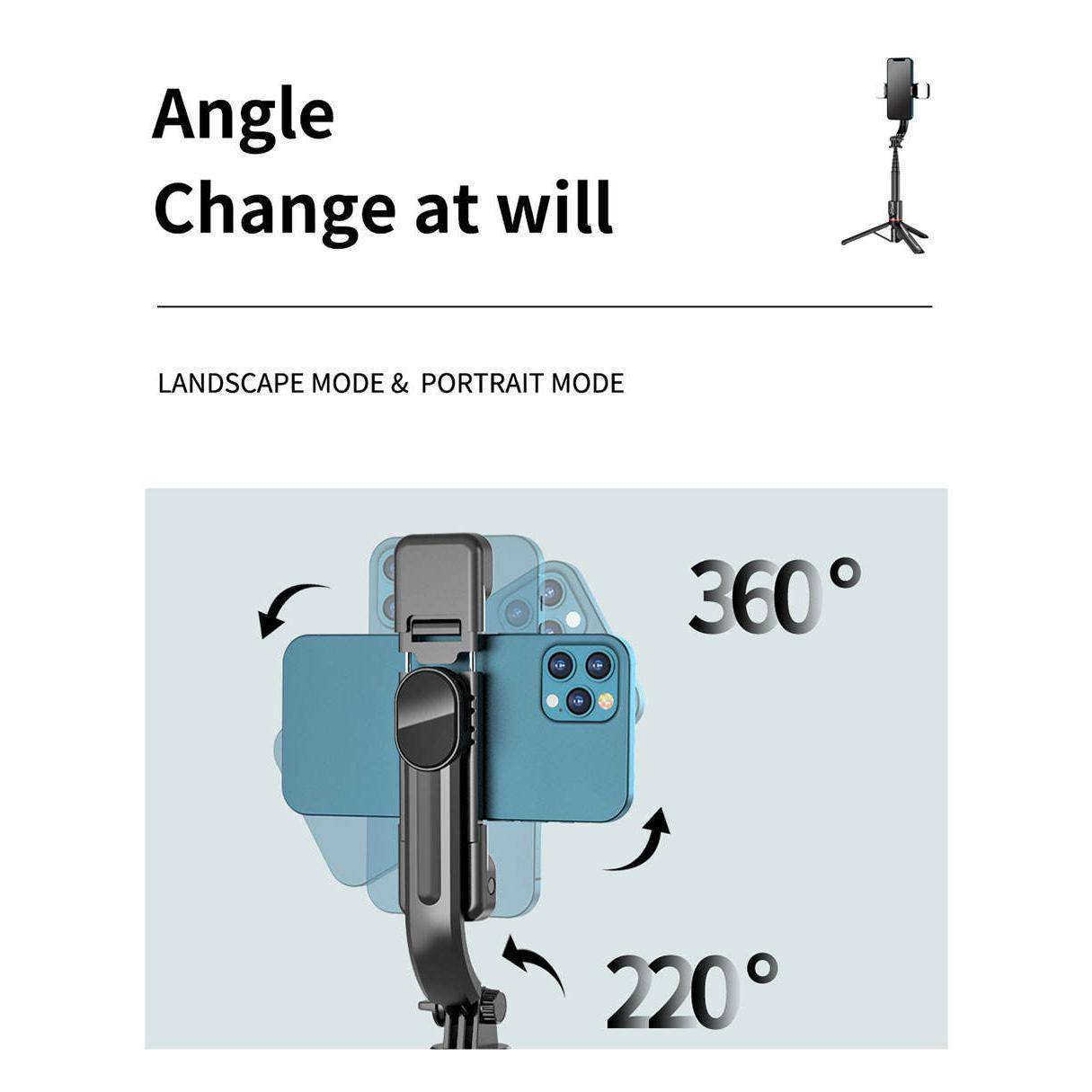 2022 New L12d Foldable Wireless Bluetooth Selfie Stick Tripod with Remote Shutter Fill Light Aluminum Alloy Selfie Stck