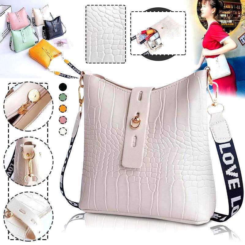 Crocodile Messenger Bags For Women PU Leather Crossbody Shoulder Bag 2022 Female Luxury High Quality Ladies Handbags Bucket Bag