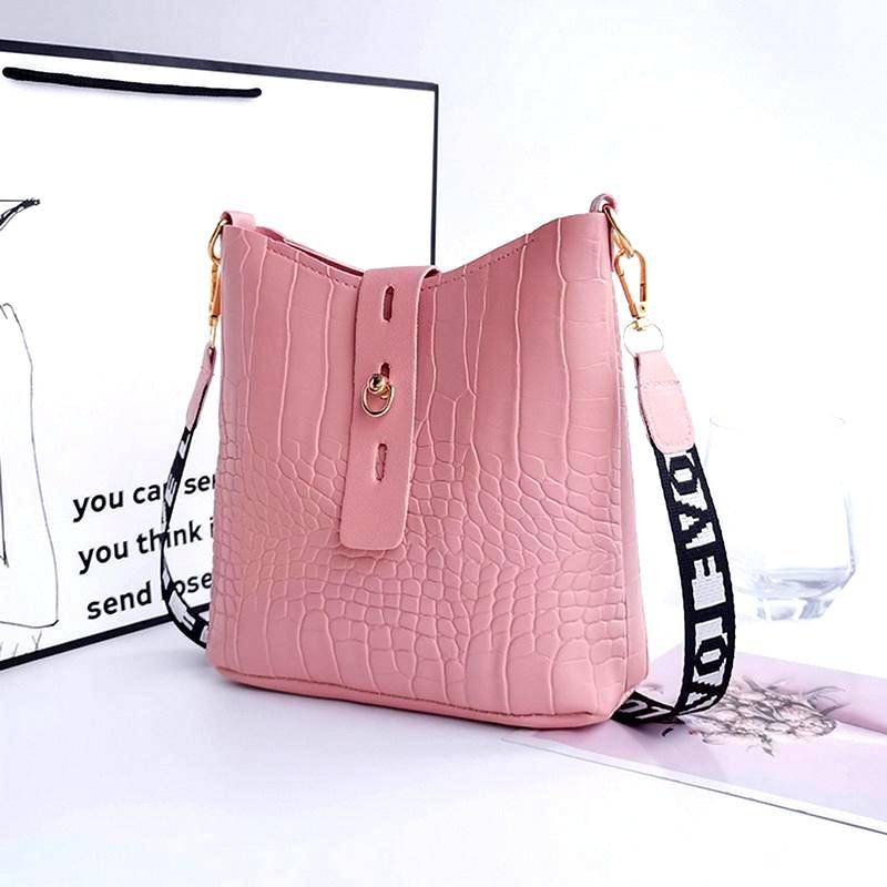 Crocodile Messenger Bags For Women PU Leather Crossbody Shoulder Bag 2022 Female Luxury High Quality Ladies Handbags Bucket Bag
