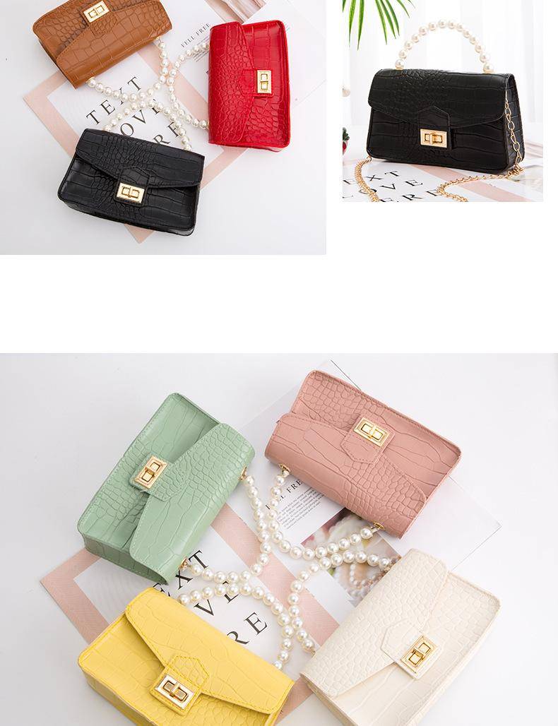 Women Mini Handbag New Elegant Shoulder Messenger Portable Chain Bag Girl PVC Jelly Bag Pearl Crossbody Rhombus Small Square Bag Women Mini Handbag New Elegant Shoulder Messenger Portable Chain Bag Girl PVC Jelly Bag Pearl Crossbody Rhombus Small Square Bag
