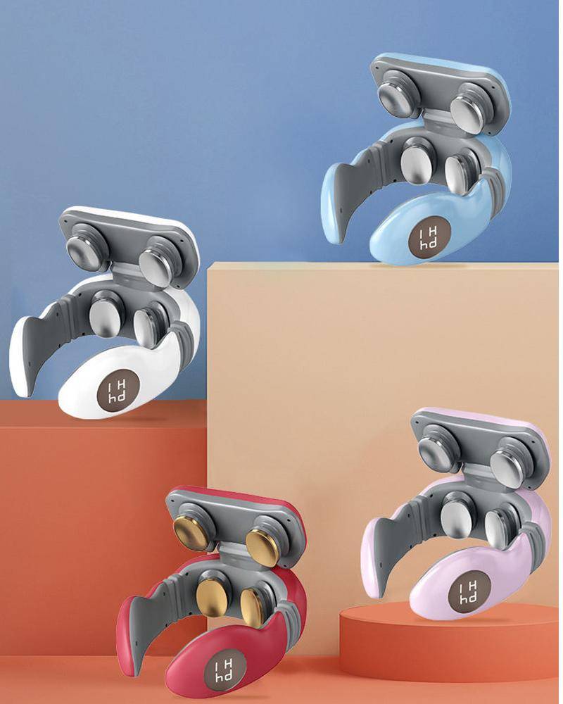 Smart 4D 6 Modes Electric Neck Massager Pulse Back Power Control Far Infrared Neck Massage Pro Pain Relief Tool Health Care