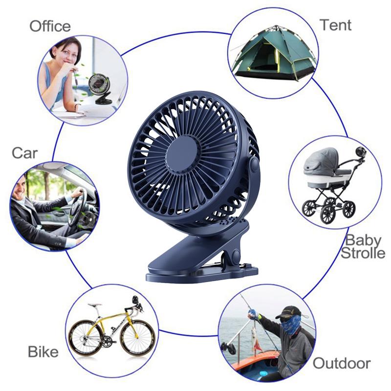 3 Mode USB Mini Clip Fan Ultra-quiet Desk Fan High Quality Portable Air Circulating USB Fan Cooling Ventilador Stroller Clip Fan