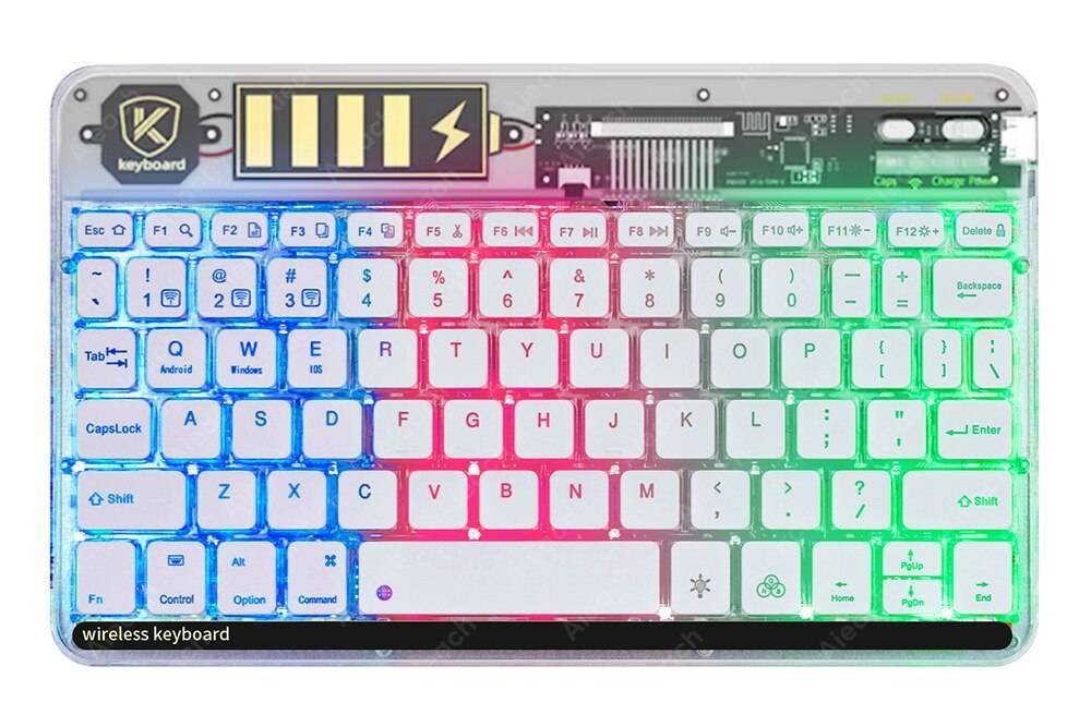 New Transparent Backlight Tablet Keyboard For iPad Xiaomi Lenovo Samsung Tablet Phone Bluetooth Keyboard For Android iOS Windows Computers Electronics New Transparent Backlight Tablet Keyboard For iPad Xiaomi Lenovo Samsung Tablet Phone Bluetooth Keyboard For Android iOS Windows Computers Electronics