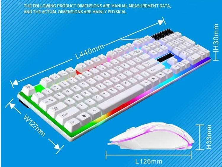 Gamer Keyboard And Mouse Combo Set RGB LED 104-Key Wired Gaming Keyboard Mouse Set for Notebook Laptop Desktop PC Tablet