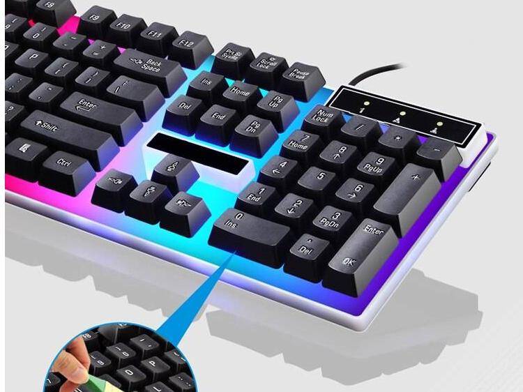 Gamer Keyboard And Mouse Combo Set RGB LED 104-Key Wired Gaming Keyboard Mouse Set for Notebook Laptop Desktop PC Tablet